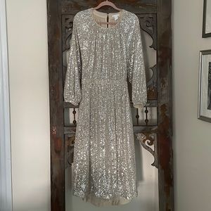 Sequin Cut Out Midi Dress